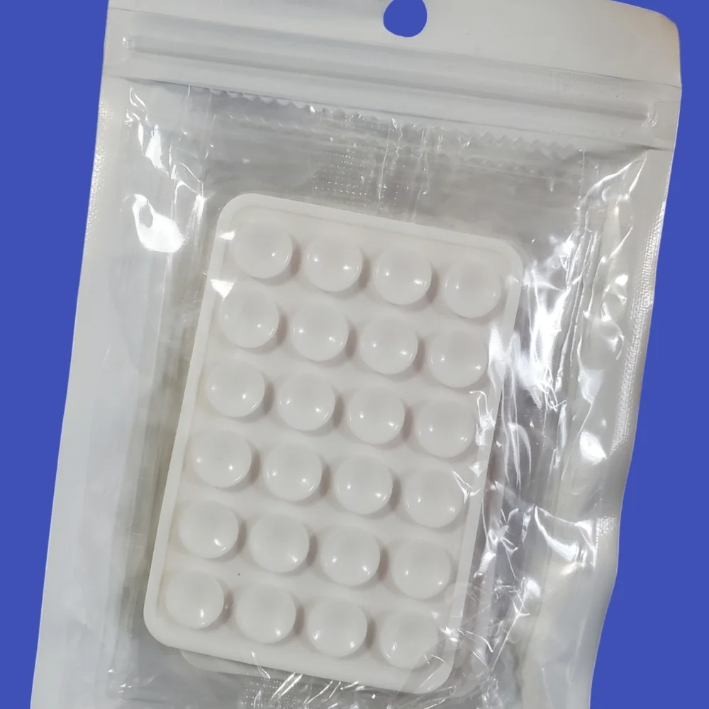 Silicone Double-Sided Suction Phone Case Strong Grip Pads 3 Pack - White